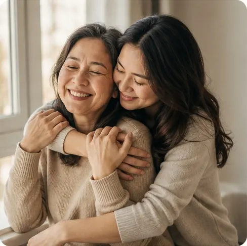 A mother receiving a personal thank-you